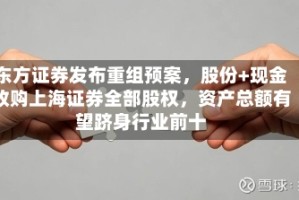 东方证券发布重组预案，股份+现金收购上海证券全部股权，资产总额有望跻身行业前十