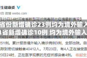 31省份新增确诊23例均为境外输入/31省新增确诊10例 均为境外输入