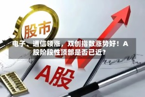 电子、通信领涨，双创指数涨势好！A股阶段性顶部是否已近？