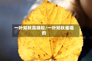 一叶知秋高晓松/一叶知秋谁唱的