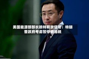 美国能源部部长赖特释放信号：特朗普政府考虑暂停燃油税