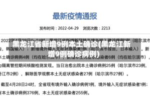 黑龙江省新增9例本土确诊(黑龙江新增9例确诊病例)