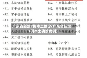 广东省新增7例本土确诊(广东省新增7例本土确诊病例)