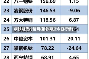 钢铁期货行情网(钢铁期货今日行情)