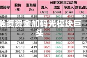 融资资金加码光模块巨头