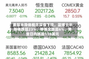 美股半导体概念深夜下挫，蓝博士半导体跌超23%，甲骨文跌超6%，黄金日内跌超110美元