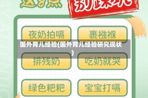 国外育儿经验(国外育儿经验研究现状)