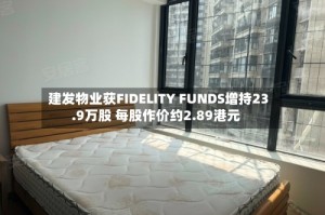 建发物业获FIDELITY FUNDS增持23.9万股 每股作价约2.89港元