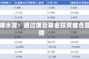 上峰水泥：通过璞云基金投资盛合晶微