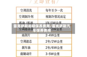雷克萨斯后期保养费用/雷克萨斯汽车保养费用