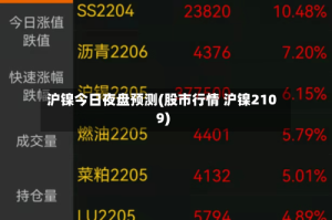 沪镍今日夜盘预测(股市行情 沪镍2109)