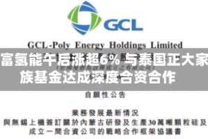 国富氢能午后涨超6% 与泰国正大家族基金达成深度合资合作