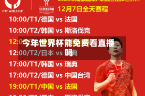 今年世界杯能免费看直播吗