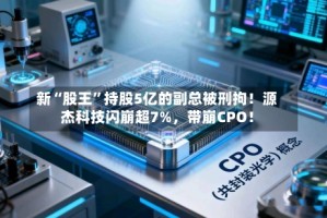 新“股王”持股5亿的副总被刑拘！源杰科技闪崩超7%，带崩CPO！
