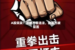 A股突发！涉嫌严重违法，欧霖杰被留置