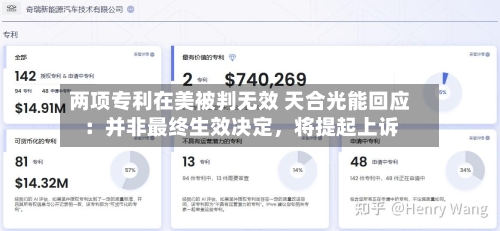 两项专利在美被判无效 天合光能回应：并非最终生效决定，将提起上诉-第3张图片