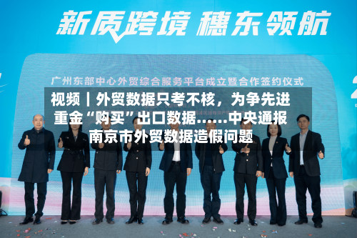 视频｜外贸数据只考不核，为争先进重金“购买	”出口数据……中央通报南京市外贸数据造假问题-第2张图片