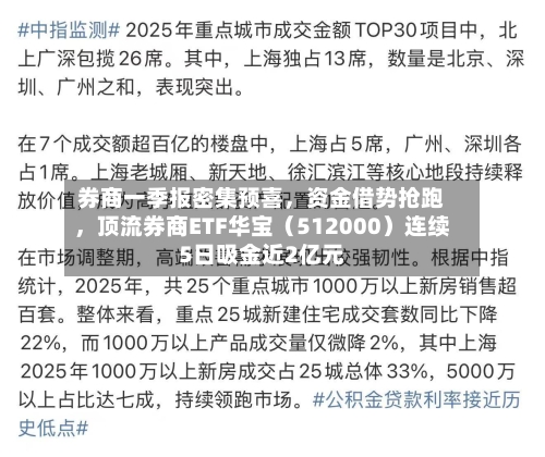 券商一季报密集预喜	，资金借势抢跑，顶流券商ETF华宝（512000）连续5日吸金近2亿元-第1张图片