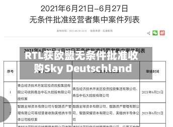 RTL获欧盟无条件批准收购Sky Deutschland-第1张图片