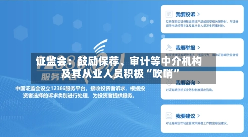 证监会：鼓励保荐	、审计等中介机构及其从业人员积极“吹哨”-第2张图片