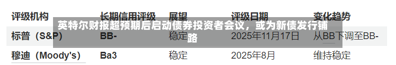 英特尔财报超预期后启动债券投资者会议，或为新债发行铺路-第2张图片