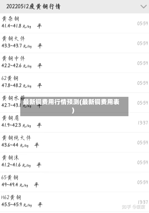 最新铜费用行情预测(最新铜费用表)-第1张图片