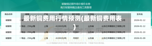 最新铜费用行情预测(最新铜费用表)-第2张图片