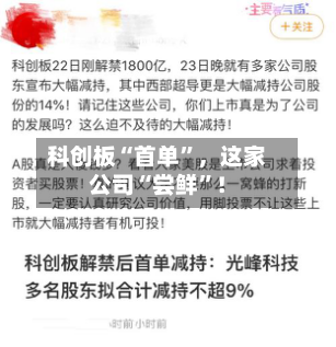 科创板“首单”，这家公司“尝鲜	”！-第3张图片