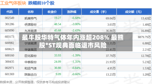 最牛股华特气体年内涨超208% 最熊股*ST观典面临退市风险-第3张图片
