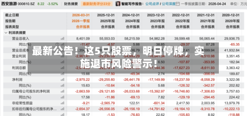 最新公告！这5只股票，明日停牌，实施退市风险警示！-第1张图片