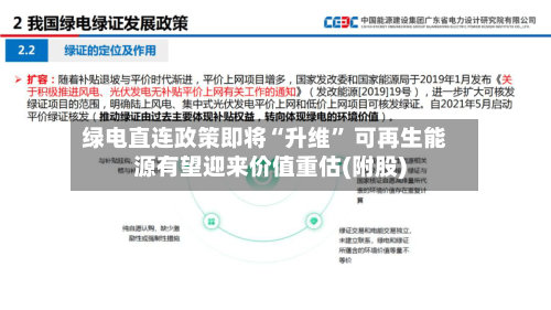 绿电直连政策即将“升维	” 可再生能源有望迎来价值重估(附股)-第1张图片