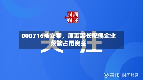 000716被立案	，原董事长配偶企业频繁占用资金-第2张图片