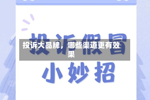 投诉大品牌，哪些渠道更有效果-第1张图片
