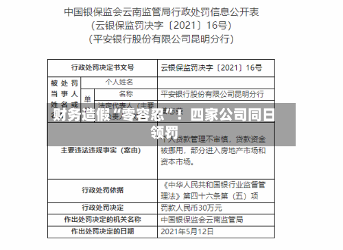 财务造假“零容忍”！四家公司同日领罚-第1张图片