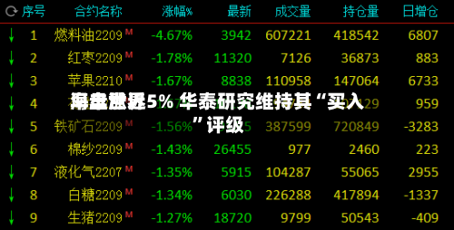 海丰世界早盘涨近5% 华泰研究维持其“买入”评级-第1张图片