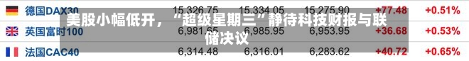 美股小幅低开	，“超级星期三	”静待科技财报与联储决议-第2张图片