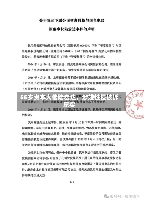 55岁资本大佬陆宏达，涉嫌性侵被诉属实-第2张图片