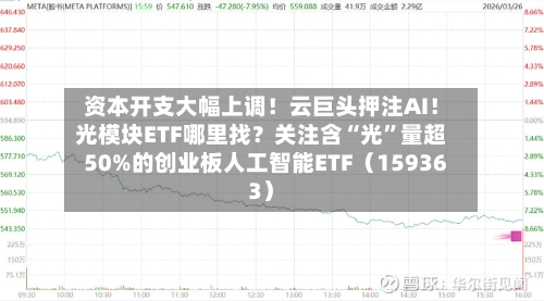 资本开支大幅上调！云巨头押注AI！光模块ETF哪里找？关注含“光”量超50%的创业板人工智能ETF（159363）-第2张图片