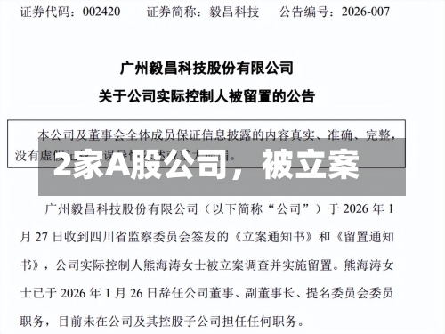 2家A股公司，被立案-第3张图片