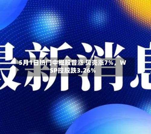 5月1日热门中概股普涨 贝壳涨7%	，WSP控股跌3.26%-第1张图片