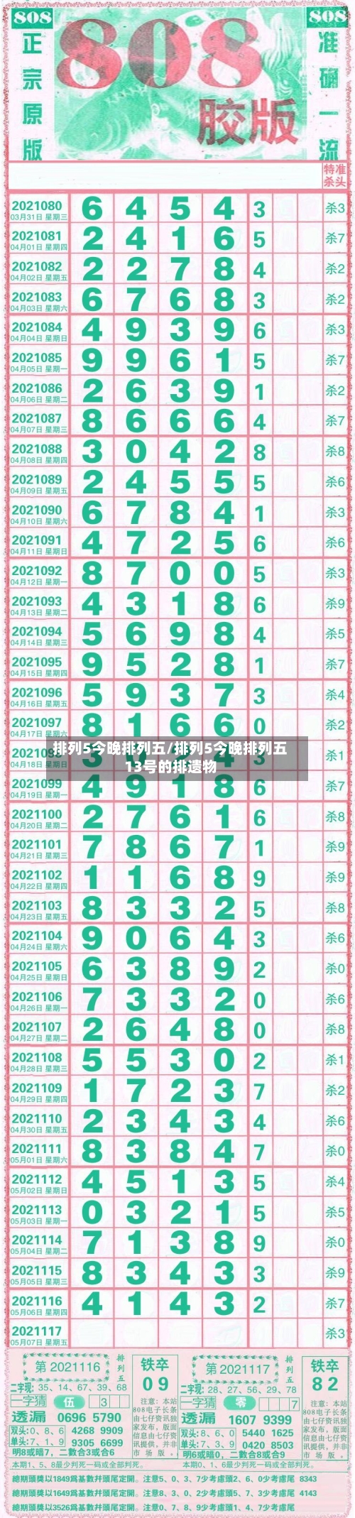 排列5今晚排列五/排列5今晚排列五13号的排遗物-第2张图片