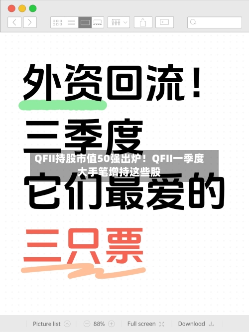 QFII持股市值50强出炉！QFII一季度大手笔增持这些股-第1张图片