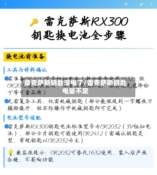 雷克萨斯钥匙没电了/雷克萨斯钥匙电量不足-第1张图片