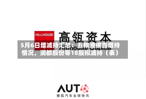 5月6日增减持汇总：五粮液披露增持情况，润都股份等18股拟减持（表）-第1张图片