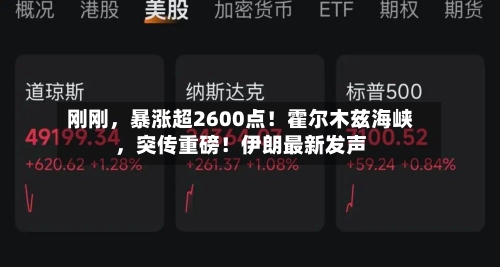 刚刚，暴涨超2600点！霍尔木兹海峡	，突传重磅！伊朗最新发声-第1张图片
