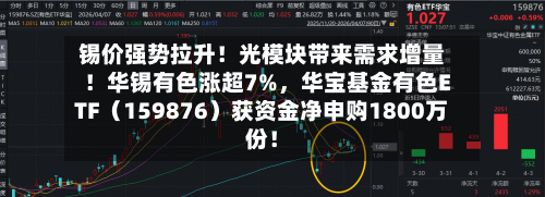 锡价强势拉升！光模块带来需求增量！华锡有色涨超7%，华宝基金有色ETF（159876）获资金净申购1800万份！-第1张图片