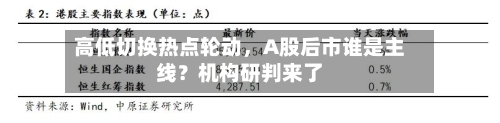 高低切换热点轮动，A股后市谁是主线？机构研判来了-第1张图片