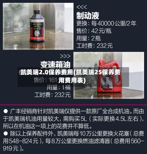 凯美瑞2.0保养费用(凯美瑞25保养费用费用表)-第3张图片