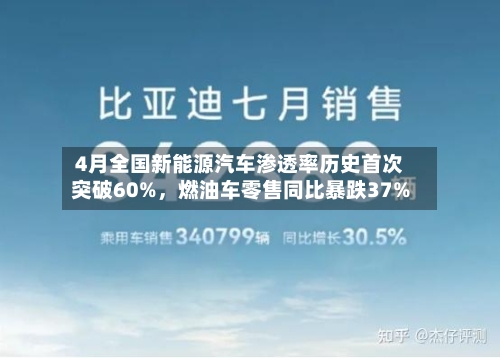 4月全国新能源汽车渗透率历史首次突破60%，燃油车零售同比暴跌37%-第1张图片