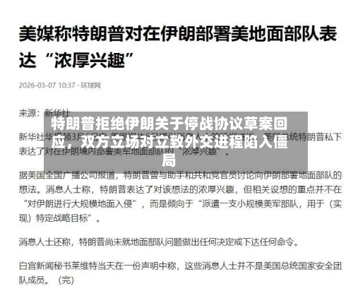 特朗普拒绝伊朗关于停战协议草案回应	，双方立场对立致外交进程陷入僵局-第2张图片